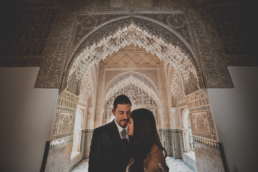 Sesión de post boda en la Alhambra de Granada. Reportaje post boda en Granada, por Fran Ménez Fotógrafo.
