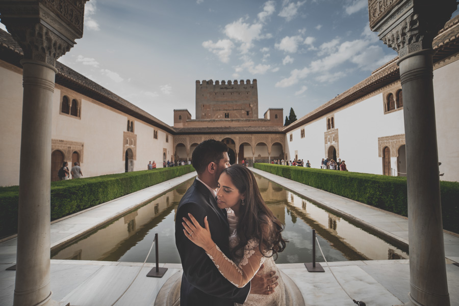 Sesión de post boda en la Alhambra de Granada. Reportaje post boda en Granada, por Fran Ménez Fotógrafo.